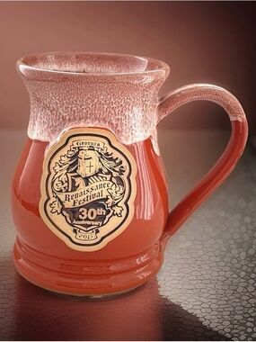 Grey Fox Pottery Coffee Mug Large Georgia Renaissance Festival 30th Anniversary